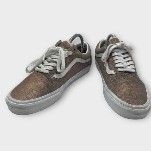 Vans Womens Old Skool 500714 Pink Low Top Lace Up Sparkle Skate Shoes Size 9 - Picture 3 of 7